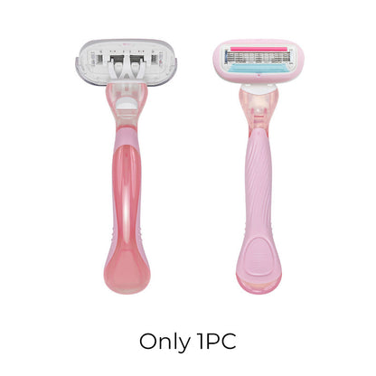 🔥Hot Sale 50% OFF🔥 Women's 5-Blade Razor Handle – Ergonomic Non-Slip Grip, Refill Compatible 🪒