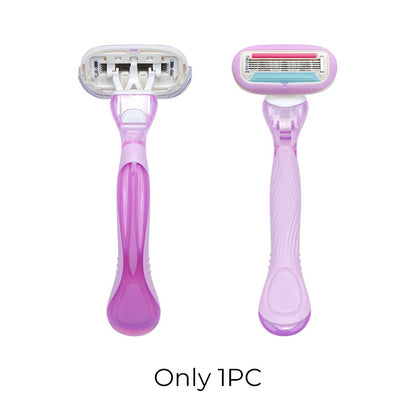 🔥Hot Sale 50% OFF🔥 Women's 5-Blade Razor Handle – Ergonomic Non-Slip Grip, Refill Compatible 🪒