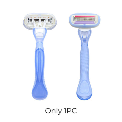 🔥Hot Sale 50% OFF🔥 Women's 5-Blade Razor Handle – Ergonomic Non-Slip Grip, Refill Compatible 🪒