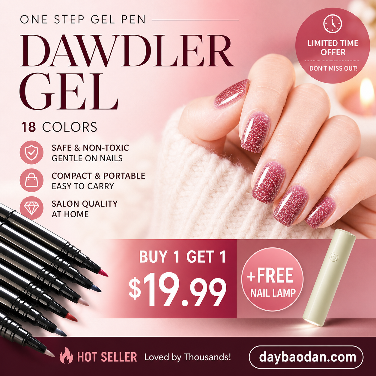 💅 Limited Time Buy 1 Get 1 Free -$19.99! ✨One Step Nail Gel Pen🎨Free handheld mini UV nail lamp💡
